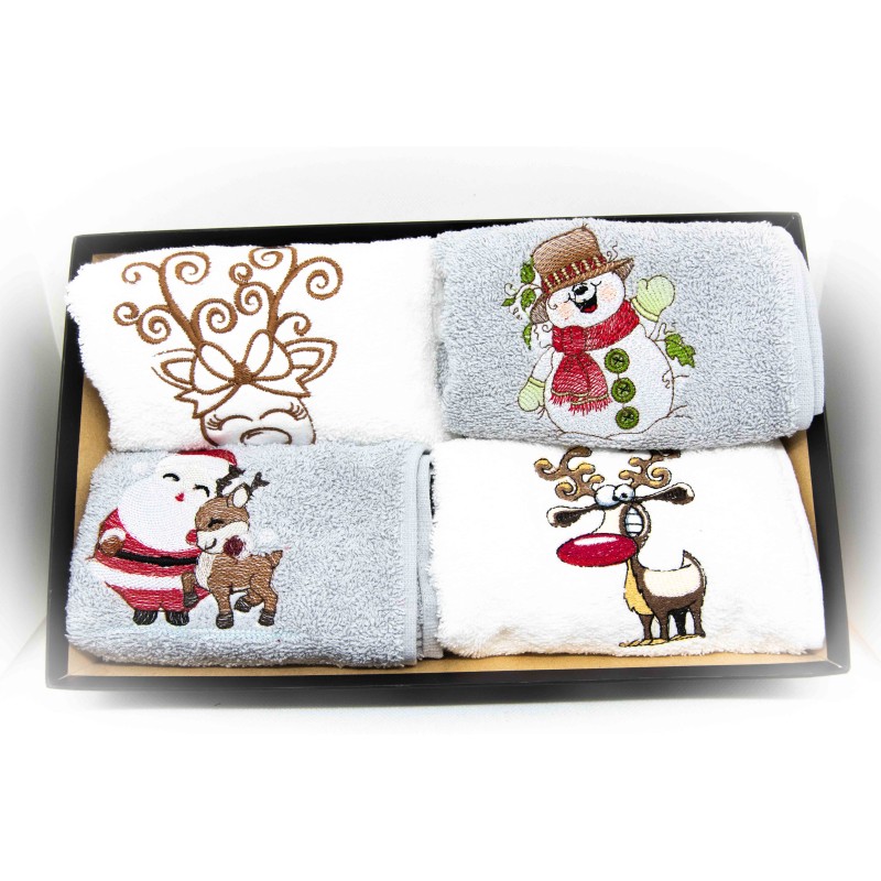 Pack 3 Serviettes brodés noël