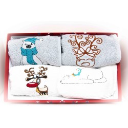 Pack 3 Serviettes brodés noël