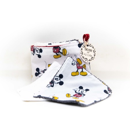 Lot de 7 Lingettes Réutilisables - Mickey blanc