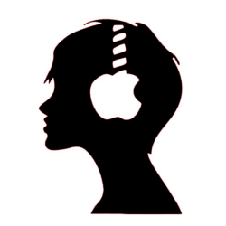 Stickers silhouette apple...